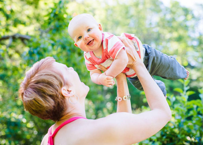 Mom and baby Shay airplane
