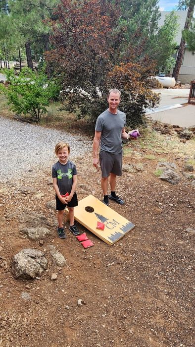 Cabin Cornhole Dad Shay body