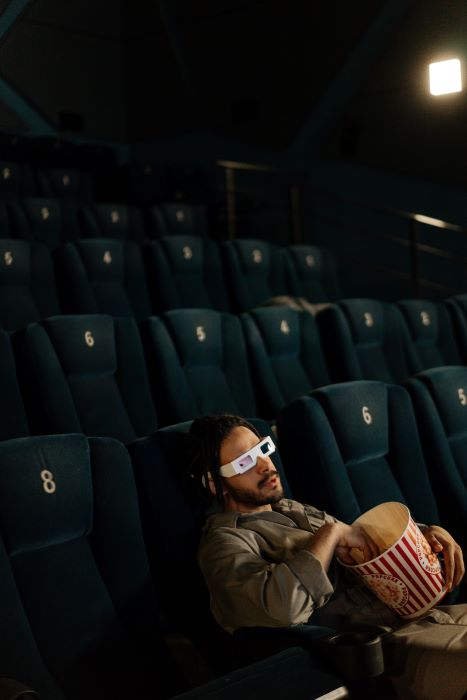 Man at Movie Alone body